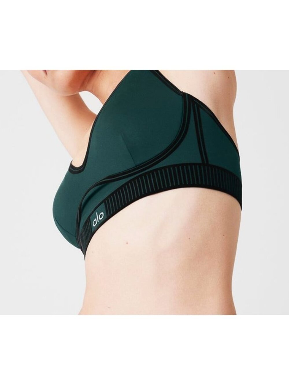 Alo Airlift Line Up Bra Midnight Green Padded Sports Bralette Tank Crop Top S - Picture 4 of 9
